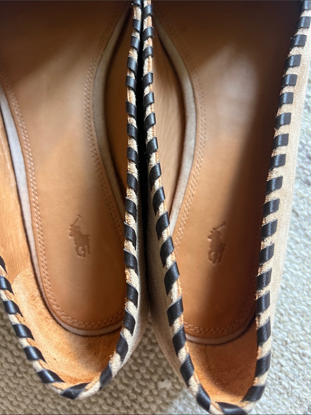 Polo by Ralph Lauren Tan Suede Pointed Tassel Flats - Picture 2 of 8